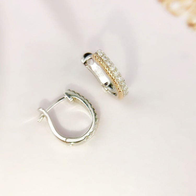 K18WG PG YG ダイヤモンド ピアス フープピアス リングピアス 馬蹄 ホースシュー 馬の蹄 U U字 シンプル 18K ホワイトゴールド イエローゴールド ピンクゴールド