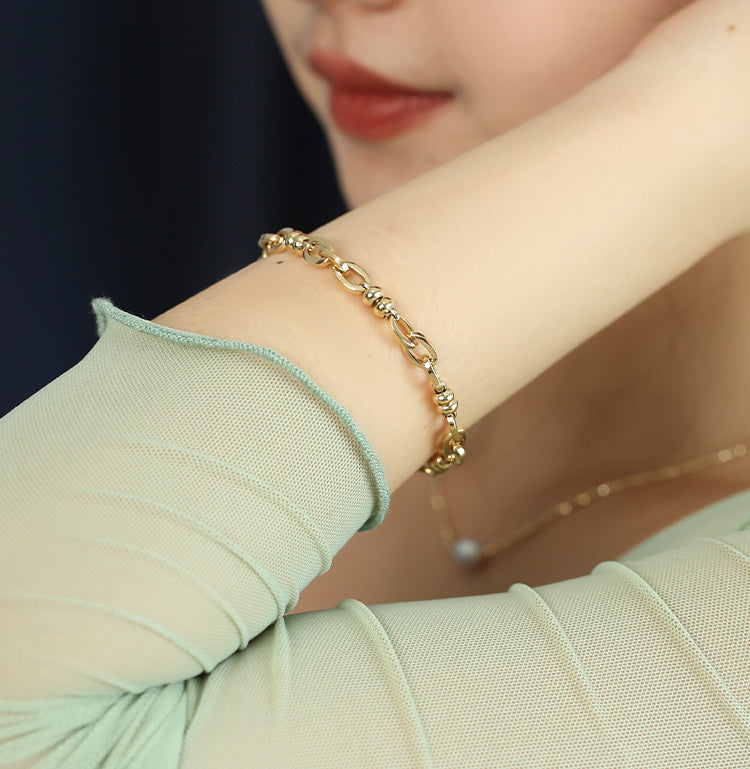 K18YG イエローゴールド オーダーメイド 18K ブレスレット オーバルチェーン レオンチェーン 17cm~ ケーブルチェーン ブレス レディース メンズ ユニセックス 太め 太い ボリューム