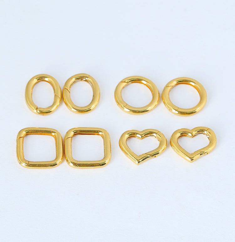 K18YG イエローゴールド パーツ ネックレス バチカン バックル チャーム 中留め 留め具 留め金具 18金 コネクター ハート ラウンド オーバル 四角 三角 チェーンの繋ぎ