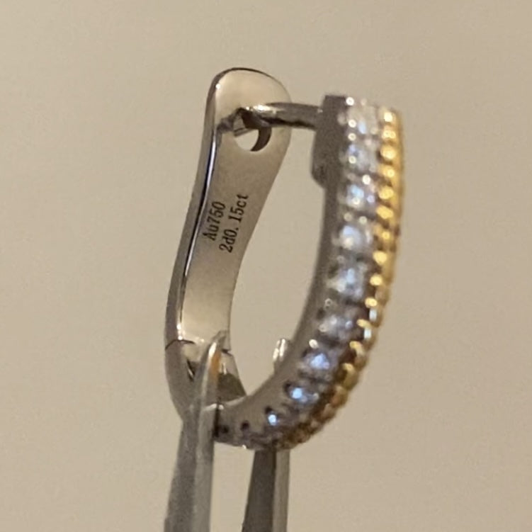 K18WG PG YG ダイヤモンド ピアス フープピアス リングピアス 馬蹄 ホースシュー 馬の蹄 U U字 シンプル 18K ホワイトゴールド イエローゴールド ピンクゴールド
