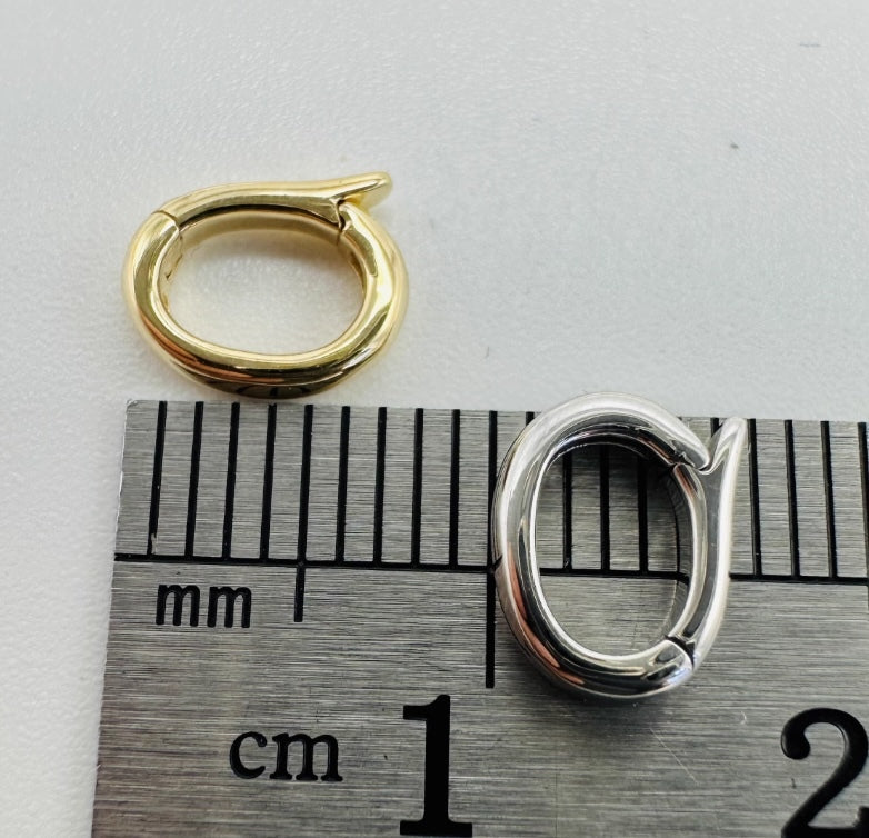 K18YG WG クリッカー パーツ オーバル バチカン チャーム 18K クラスプ 開閉 コマ ワンタッチ 繋ぎ イエローゴールド K18WG ホワイトゴールド