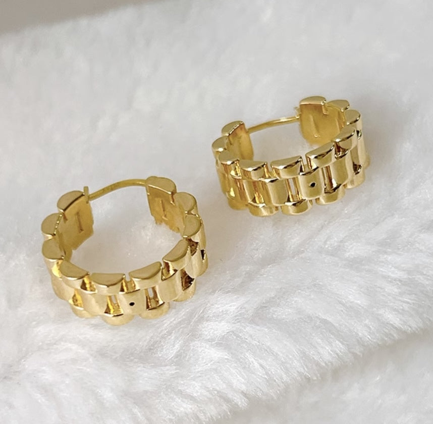 K18YG リングピアス チェーン フープピアス イエローゴールド YG 18K 丸 ラウンド 円形 イタリアンジュエリー 大ぶり 大きめ
