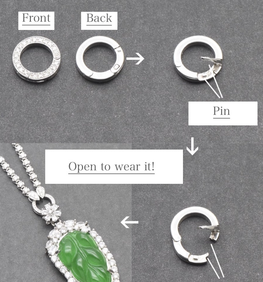 【L】YG/PG/WG 18K クリッカー バチカン ダイヤモンド ジュエリーパーツ クラスプ チャーム 丸 ラウンド 円形 イエローゴールド ホワイトゴールド ピンクゴールド
