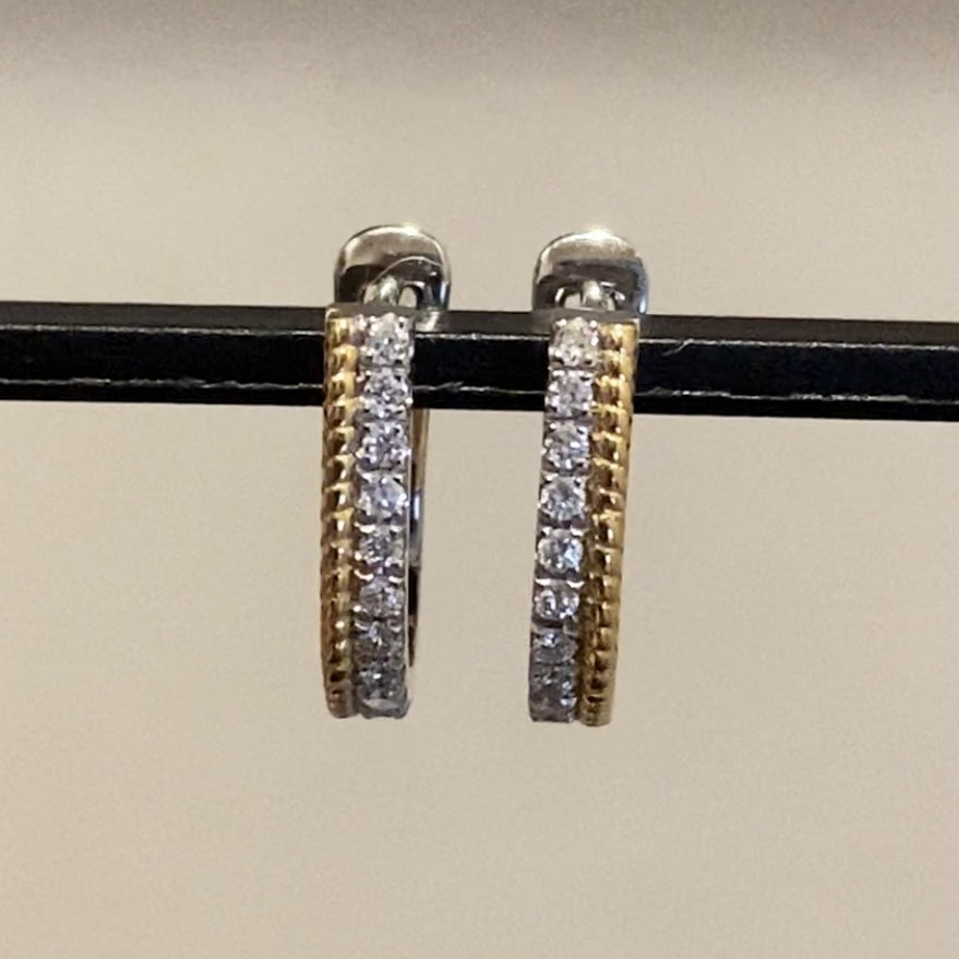 K18WG PG YG ダイヤモンド ピアス フープピアス リングピアス 馬蹄 ホースシュー 馬の蹄 U U字 シンプル 18K ホワイトゴールド イエローゴールド ピンクゴールド
