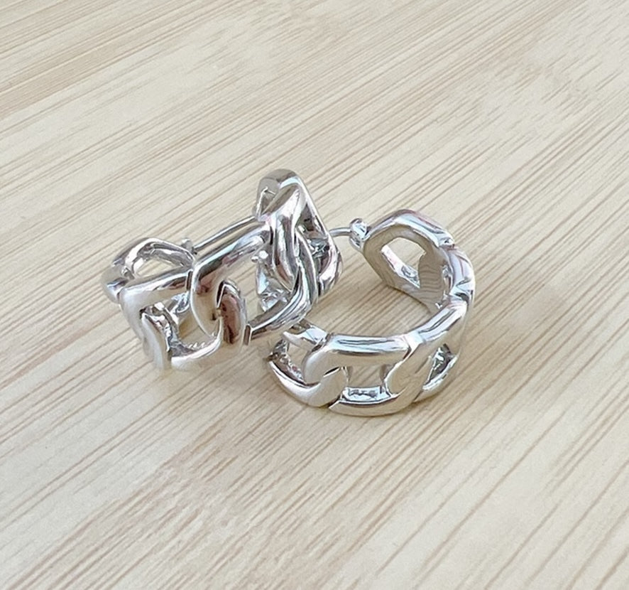 K18YG WG フープピアス チェーン リングピアス ピアス イエローゴールド YG 18K 丸 ラウンド チェーンモチーフ ホワイトゴールド K18WG
