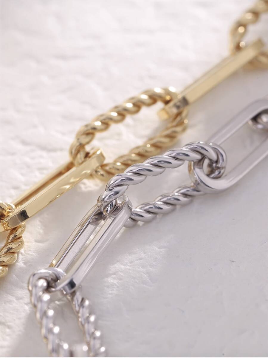 K18WG ホワイトゴールド 18K レオンチェーン ケーブルチェーン オーバルチェーン ツイスト ロープ ブレスレット チェーンブレスレット ブレス メンズ レディース ユニセックス 中空 太め WG YG 17cm~
