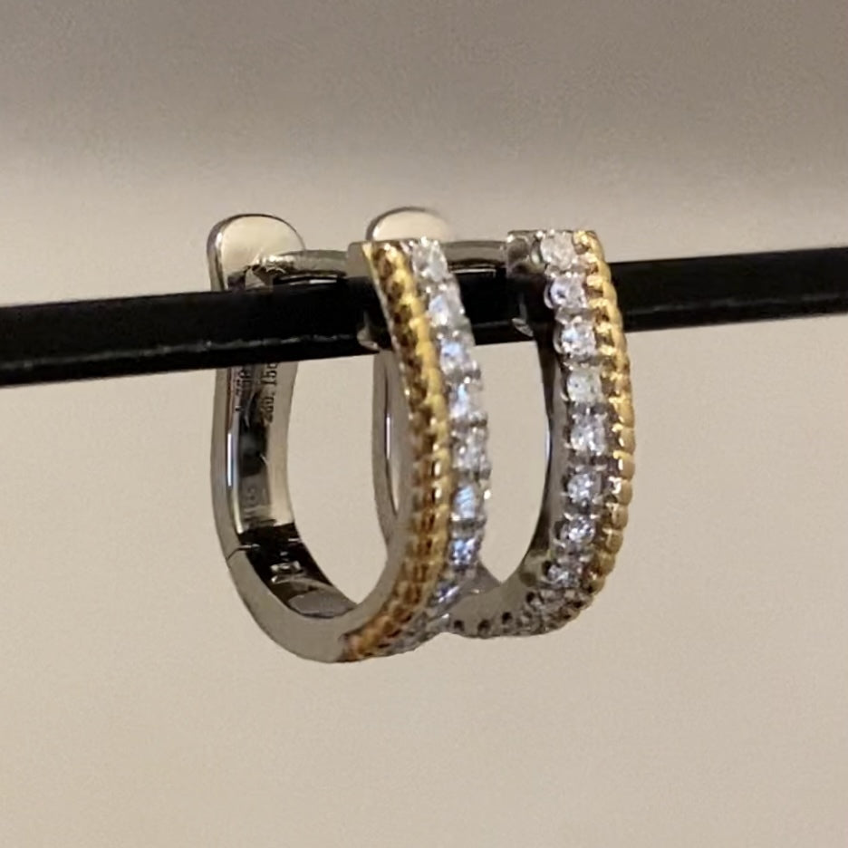 K18WG PG YG ダイヤモンド ピアス フープピアス リングピアス 馬蹄 ホースシュー 馬の蹄 U U字 シンプル 18K ホワイトゴールド イエローゴールド ピンクゴールド