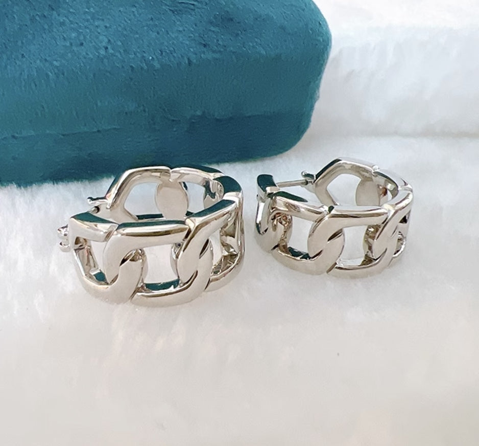 K18YG WG フープピアス チェーン リングピアス ピアス イエローゴールド YG 18K 丸 ラウンド チェーンモチーフ ホワイトゴールド K18WG