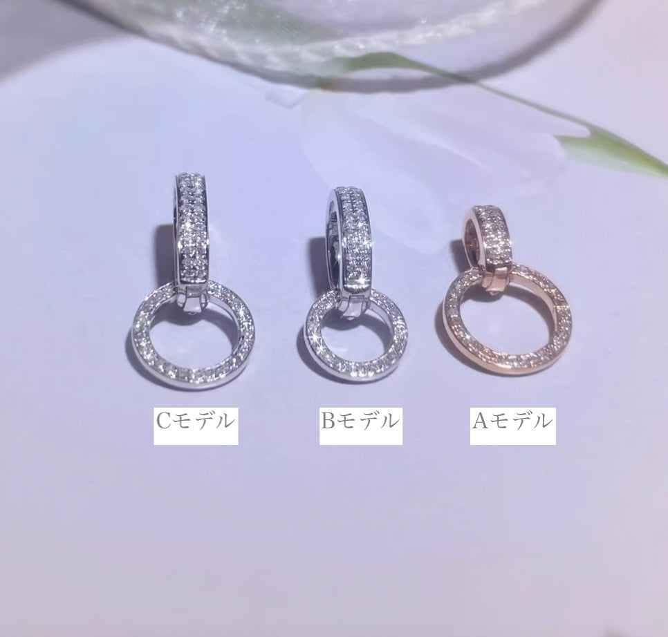 K18WG / K18YG / K18PG パーツ バチカン チャーム ダイヤモンド ダイヤ 留め金具 18金 フルダイヤ 全面ダイヤ 18K クラスプ ロック付き 大きめ マルチバチカン