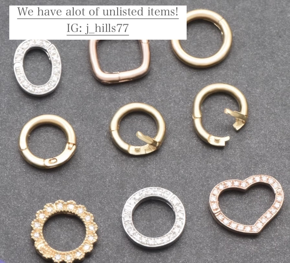 【M】YG/PG/WG 18K クリッカー バチカン ダイヤモンド ジュエリーパーツ クラスプ チャーム 丸 円形 ラウンド イエローゴールド ホワイトゴールド ピンクゴールド
