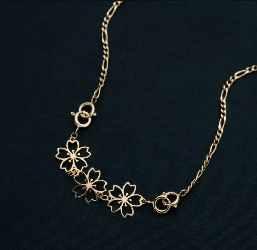K18YG 引き輪 ヒキワ ひきわ 花 桜 梅 チェーンパーツ ネックレスパーツ YG 18K チャーム 両開口 コマ 花モチーフ 1.8cm / 3.8cm / 5.8cm 延伸 延ばす