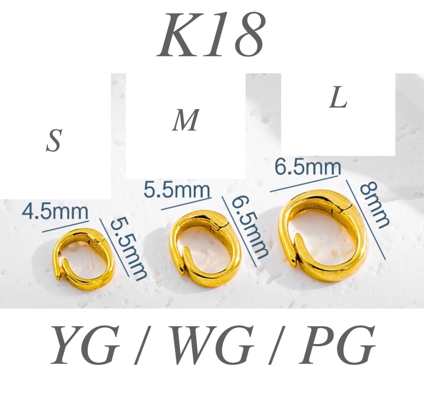 K18YG WG クリッカー バチカン オーバル ペンダントホルダー ジュエリーパーツ チェーンパーツ 開口 繋ぎ 18K クラスプ コマ