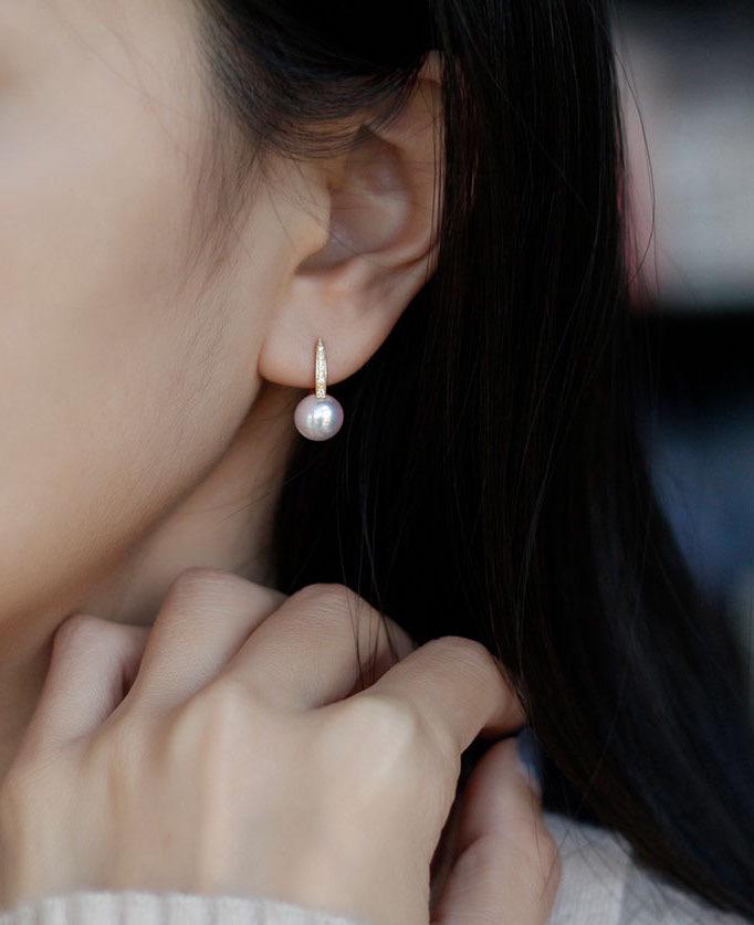 K18YG イエローゴールド あこや真珠 ピアス ダイヤモンド リングピアス アコヤ 真珠 パール ダイヤ スクエア シンプル 18K