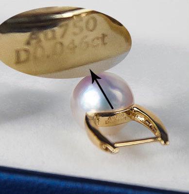 K18YG イエローゴールド あこや真珠 ピアス ダイヤモンド リングピアス アコヤ 真珠 パール ダイヤ スクエア シンプル 18K