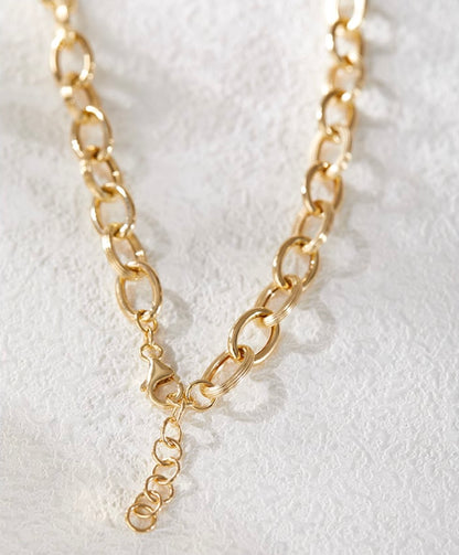 K18YG 8mm ネックレス 45cm~ オーバルチェーン ネックレス 18K オーバル レオンチェーン オーバルチェーン ボリューム 太め 太い メンズ レディース ユニセックス