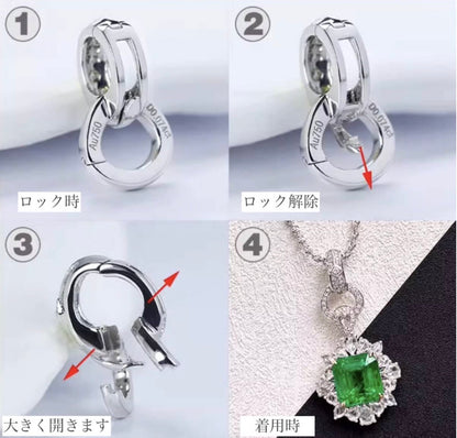 K18YG WG PG バチカン パーツ ダイヤモンド チャーム留め ダイヤ 18K チェーンパーツ ペンダントパーツ ネックレスパーツ ロック付き K18 YG クラスプ マルチバチカン