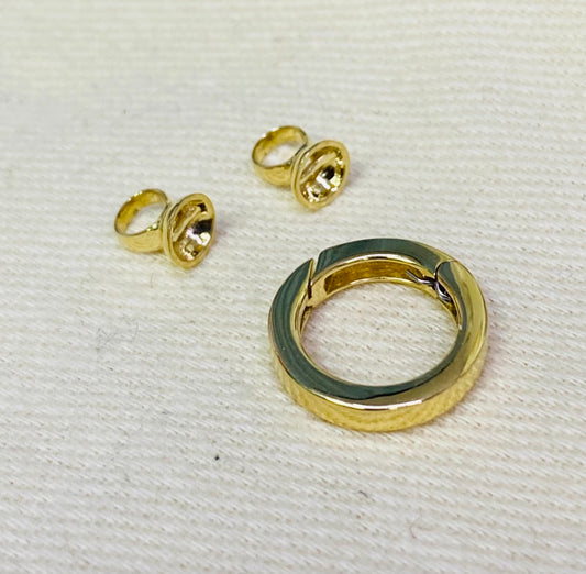 K18YG WG バチカン パーツ ラウンド 繋ぎ 丸い コネクター 18K チェーンパーツ ペンダントパーツ クラスプ 18K YG 輪 丸 クリッカー 10mm / 13mm