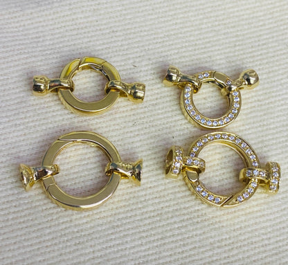 K18YG WG バチカン パーツ ラウンド 繋ぎ 丸い コネクター 18K チェーンパーツ ペンダントパーツ クラスプ 18K YG 輪 丸 クリッカー 10mm / 13mm