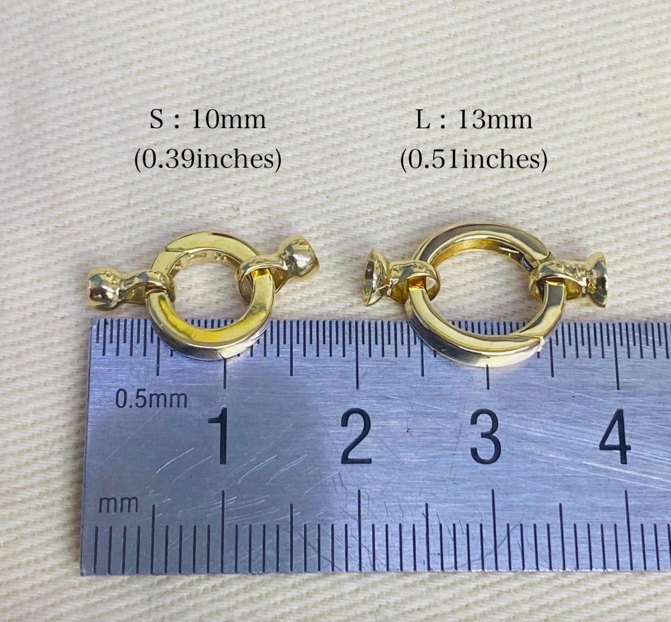 K18YG WG バチカン パーツ ラウンド 繋ぎ 丸い コネクター 18K チェーンパーツ ペンダントパーツ クラスプ 18K YG 輪 丸 クリッカー 10mm / 13mm