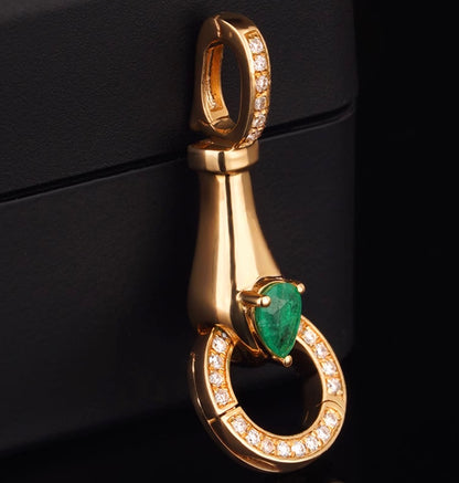 K18YG エメラルド ペンダント バチカン パーツ 繋ぎ クリッカー コネクター 18K ペンダントパーツ クラスプ YG ダイヤモンド ダイヤ マルチバチカン