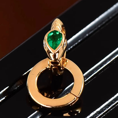 K18YG エメラルド バチカン パーツ 繋ぎ クリッカー コネクター 18K ペンダントパーツ クラスプ YG ダイヤモンド ダイヤ ロック付き マルチバチカン