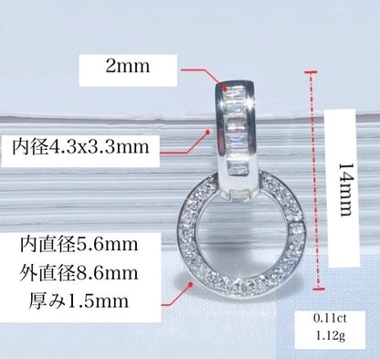 K18YG PG WG バチカン ロック付き 18K バゲットダイヤ フルダイヤモンド ハーフダイヤモンド セキュリティロック 爪ロック 安全装置 バゲットダイヤモンド マルチバチカン