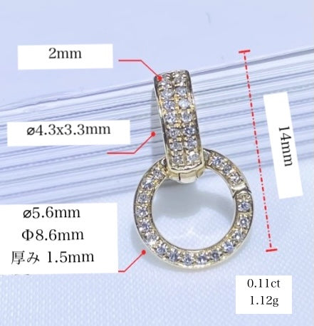 K18YG WG PG ダイヤ ロック付き バチカン ダイヤモンド クラスプ イエローゴールド YG 18K ダイヤ パーツ マルチバチカン ハーフダイヤ フルダイヤ