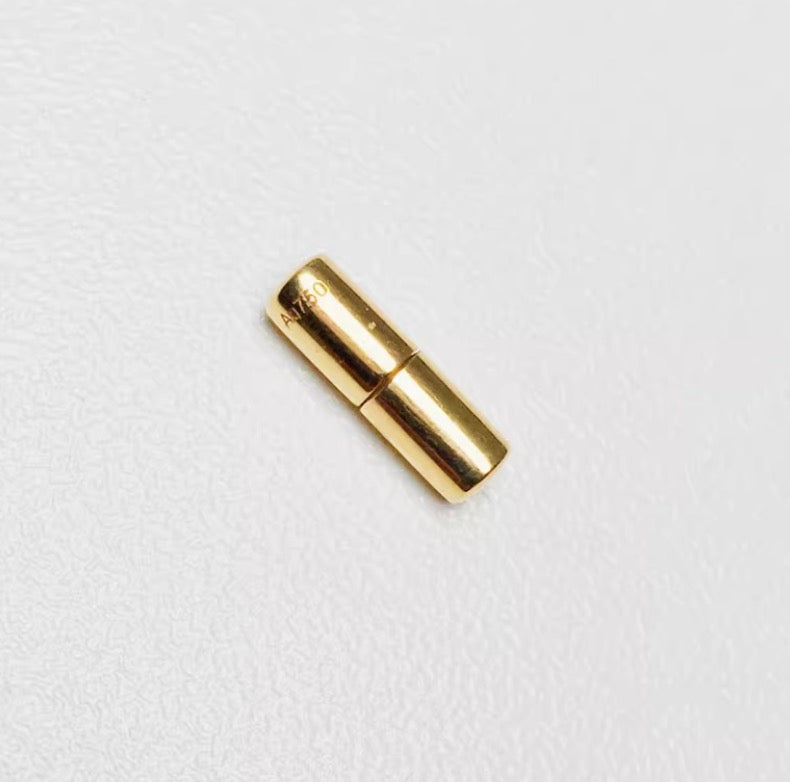 K18YG K18WG ジュエリー DIY チャーム クラスプ コネクター ねじ式 パーツ 繋ぎ 18K YG WG ネックレスパーツ ブレスレットパーツ 筒形 円形