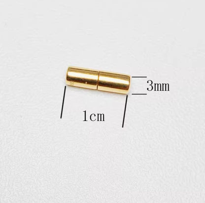 K18YG K18WG ジュエリー DIY チャーム クラスプ コネクター ねじ式 パーツ 繋ぎ 18K YG WG ネックレスパーツ ブレスレットパーツ 筒形 円形