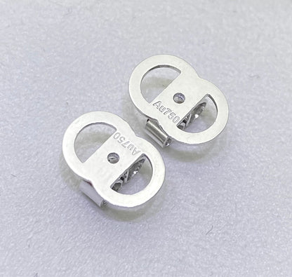 K18YG K18WG キャッチ オーバル 大きめ 18K YG イエローゴールド WG ホワイトゴールド PG ピアス固定 ピアスのキャッチ キャッチ