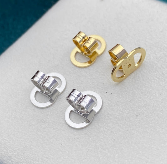 K18YG K18WG キャッチ オーバル 大きめ 18K YG イエローゴールド WG ホワイトゴールド PG ピアス固定 ピアスのキャッチ キャッチ