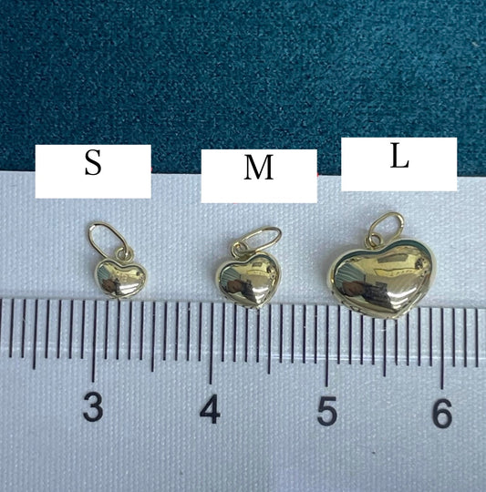K18YG WG PG ペンダントトップ ハート ペンダント S M L セット 18K YG イエローゴールド ホワイトゴールド チャーム ぷっくり 丸いフォルム