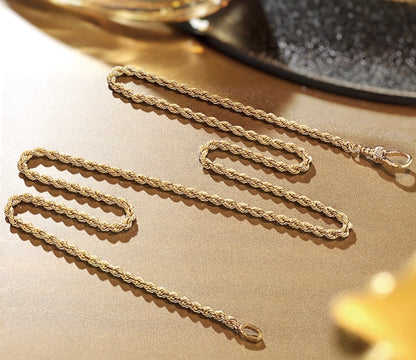 K18YG イエローゴールド ネックレス ロープチェーン 2.7mm ダイヤモンド ダイヤ 太め 太い ツイスト イタリアンジュエリー 18K YG 45cm~