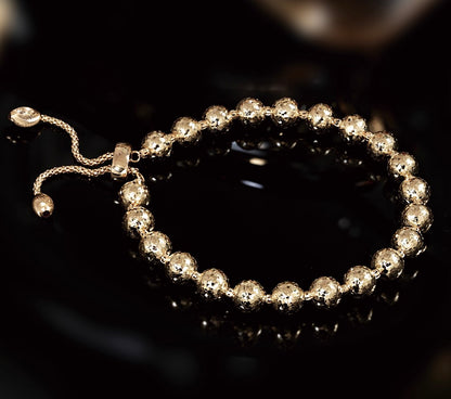 K18YG WG ボールチェーン ブレスレット 18K 大ぶり 太め カットフェイス ミラーボール WG ホワイトゴールド YG イエローゴールド