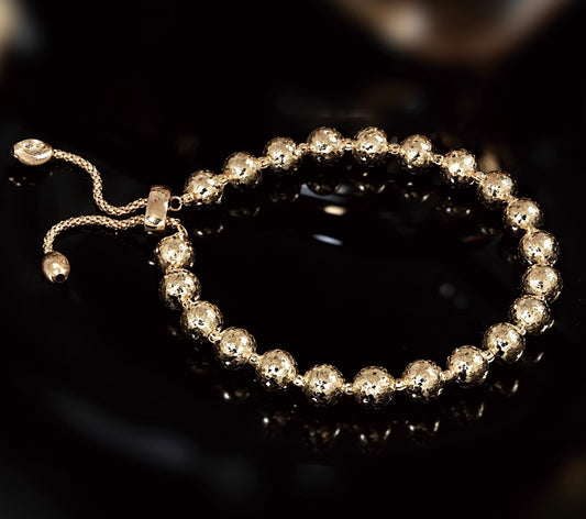 K18YG WG ボールチェーン ブレスレット 18K 大ぶり 太め カットフェイス ミラーボール WG ホワイトゴールド YG イエローゴールド