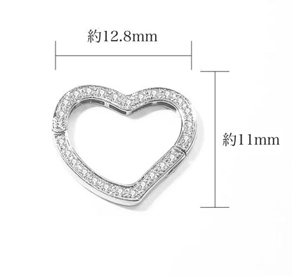 K18YG WG PG イエローゴールド ハート ダイヤモンド チャーム チェーンパーツ ペンダント ダイヤ コマ バチカン 18K 開口 YG ロック付き