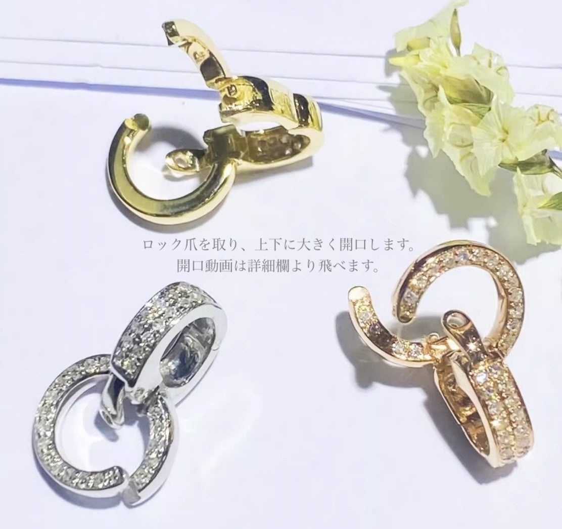 K18WG YG PG パーツ ネックレス バチカン ホースアイ ダイヤモンド ダイヤ チャーム 留め金具 18K ジュエリーパーツ ネックレスパーツ ペンダントパーツ