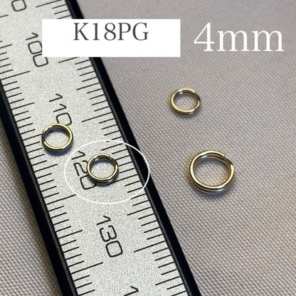 K18YG WG PG 18K マルカン ジュエリーパーツ バチカン 輪っか チャーム繋ぎ ネックレス用 ペンダント用 パーツ 4mm / 6mm