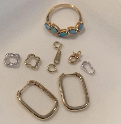 K18YG WG クローバー 四ツ葉 18K イエローゴールド 18金 チャーム ネックレスパーツ チェーンパーツ ペンダントパーツ コマ パーツ