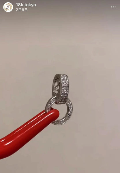 K18 YG/WG/PG ダイヤ ダイヤモンド バチカン ネックレスパーツ ペンダントパーツ 18K イエローゴールド ホワイトゴールド ピンクゴールド フルダイヤ マルチバチカン