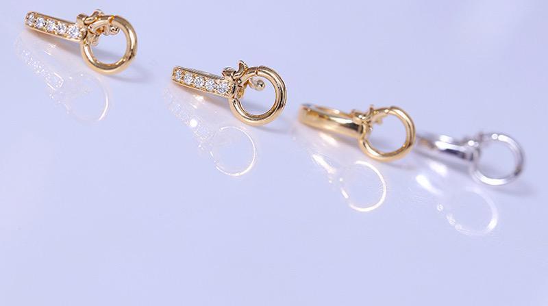 K18YG PG WG 18K バチカン ジュエリーパーツ ロック付き チャーム 鏡面/ダイヤモンド 18K