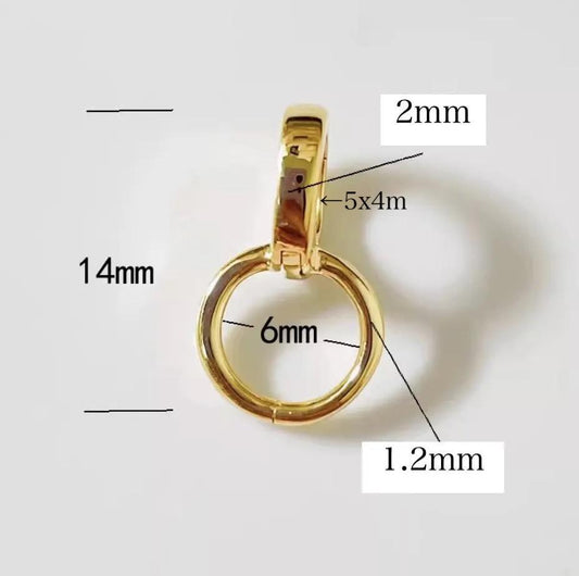 【大・鏡面】K18YG WG バチカン パーツ ロック付き マルチバチカン 18K チェーンパーツ ペンダントパーツ クラスプ 爪ロック K18 YG 大きめ